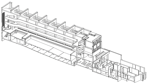 Piscine de Château-Landon à Paris : modélisation de la structure sur le logiciel Revit